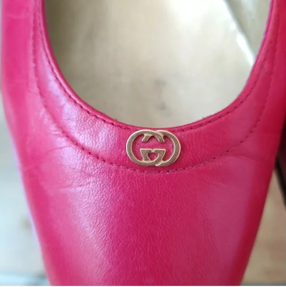 Vintage Gucci Kitten Heels Red Pump Retro Y2K Women's 40B